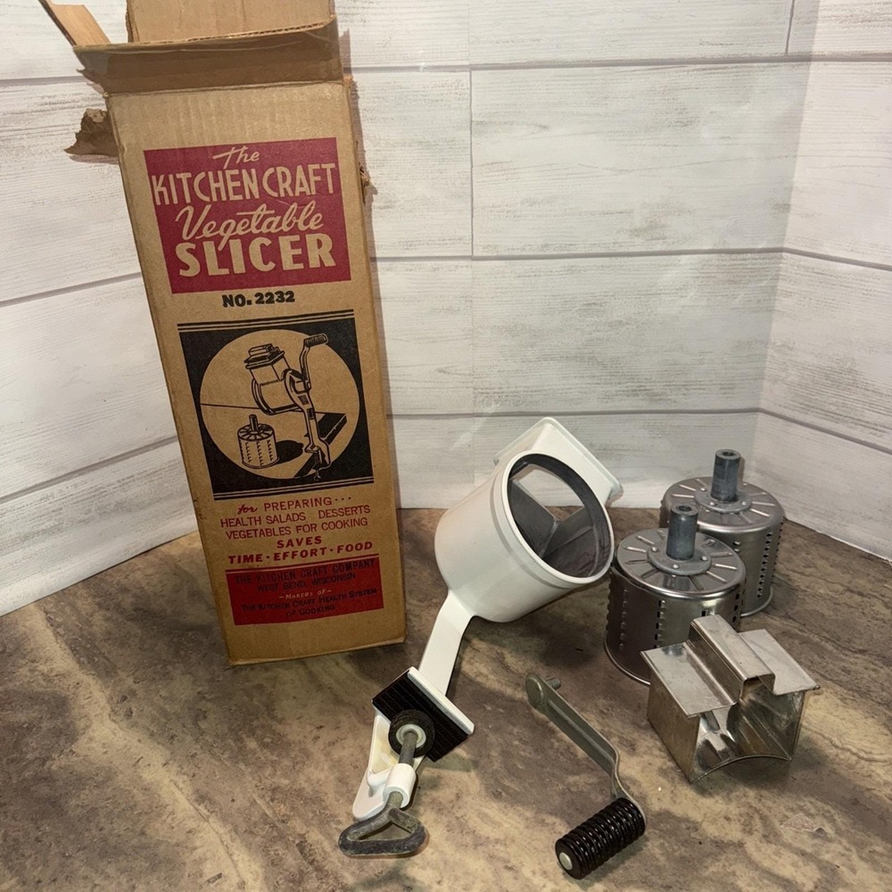 Vintage 1950s KITCHEN‎ CRAFT Vegetable Slicer With Attachments